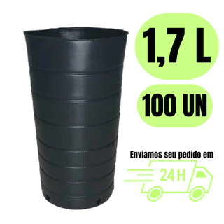 kit 100 vasos 1,7 litros flexível para plantas flores