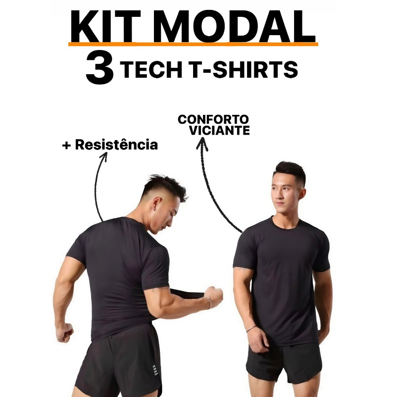 Kit 03 Camisas Masculina Modal Tech T-Shirt | Shopee Brasil