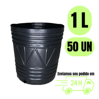 Kit 50 Vasos 1 litro flexível para plantas flores
