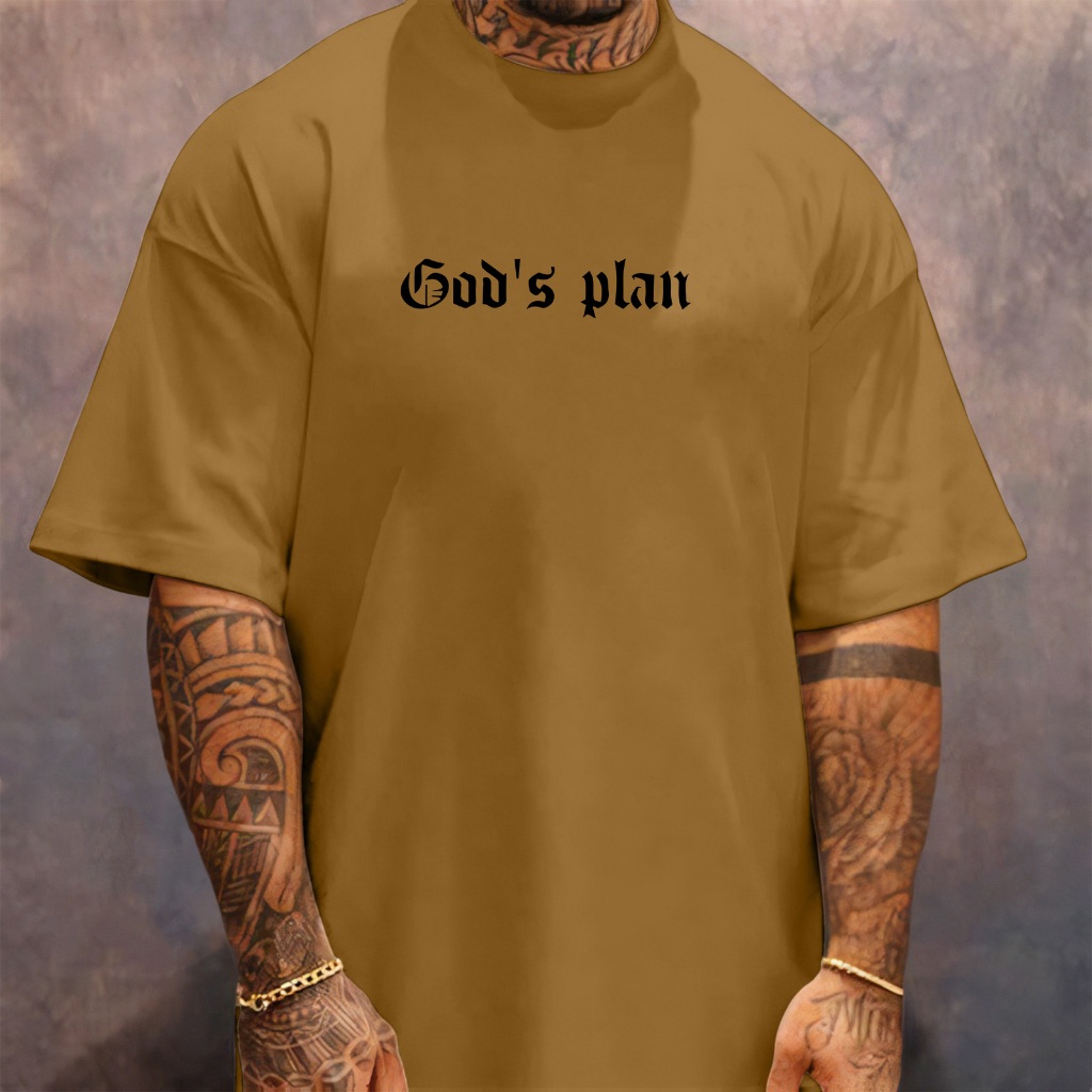 Camiseta Oversized Streetwear Masculina Gola Alta God's Plan