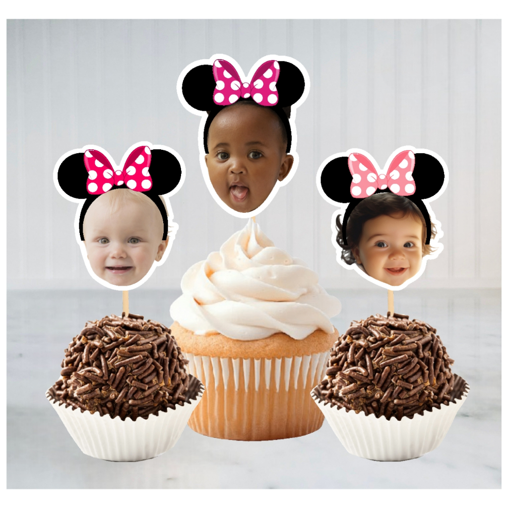 Topper docinhos,topper rostinho personalizados Tema Minnie | Shopee Brasil