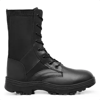 Bota Coturno Masculina Militar Tática de Couro Resistente Com Solado Costurado Impermeável Super Leve Barato