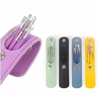 Kit 6 Peças Colher De Aço Inoxidável Portátil Para Remoção De Cera De Ouvido/Equipamento De Viagem em Oferta na Shopee