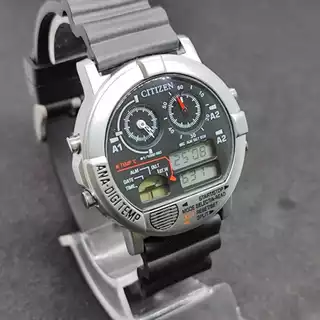Relógio Masculino Citizen Edição Especial com Cronógrafo e Termômetro Ana-Digi Temp