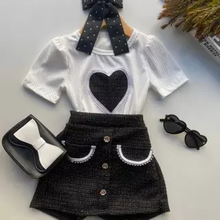 Conjunto Infantil Saia e Blusa Meninas