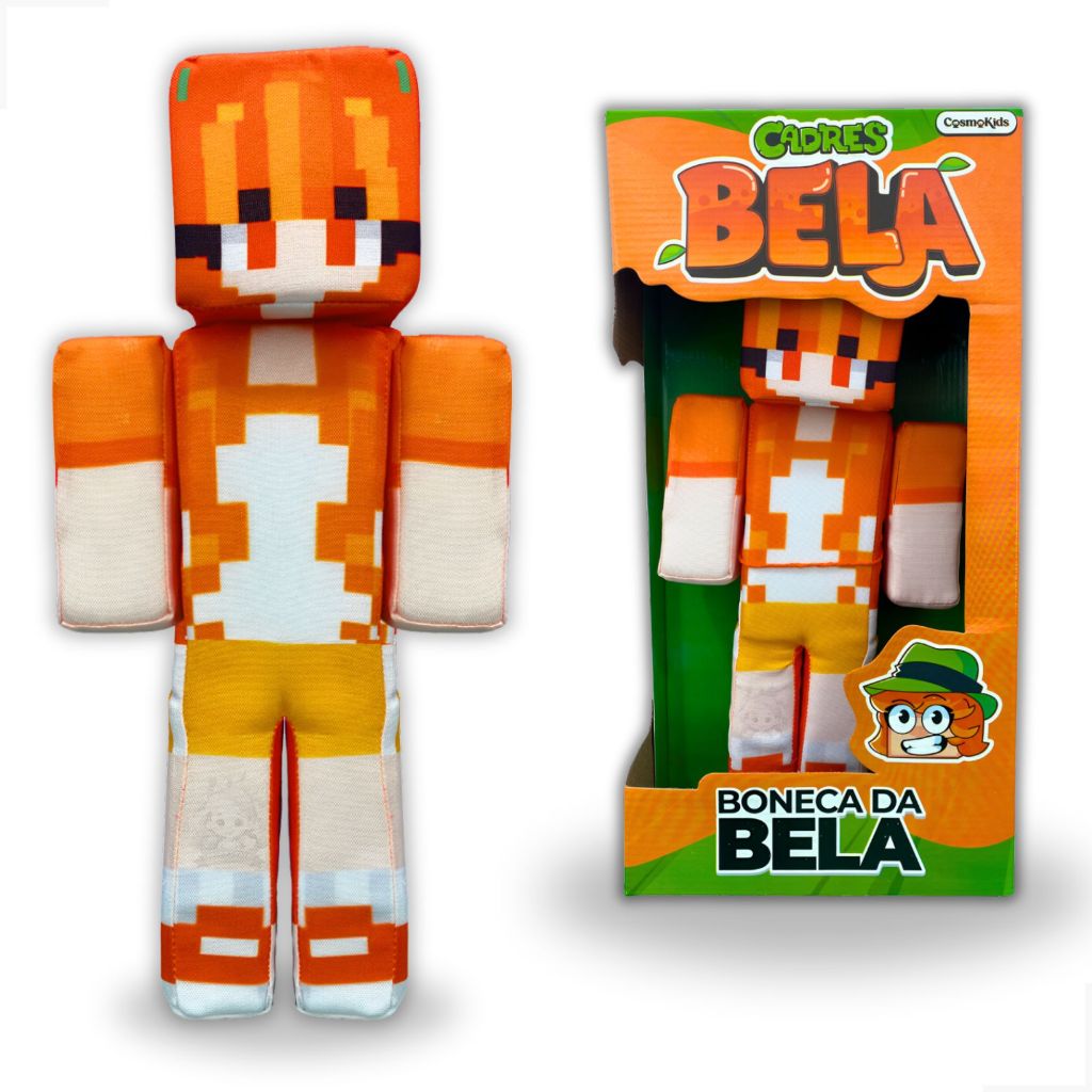 Boneco Minecraft Bela Youtuber Skin Pelúcia 33cm
