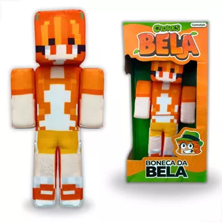 Boneco Minecraft Bela Youtuber Skin Pelúcia 33cm