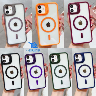 Capa AcríIica Com Magsafe e Suporte de Plastico na camera iPhone IP 11 12 13 14 15 IP 13 PRO 14 PRO 15 PRO IP 12 PRO MAX 13 PRO MAX 14 PRO MAX 15 PRO MAX