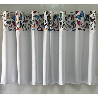 Cortina Decorativa Borboleta Sala/Quarto 2,80x1,20 Cortina Estampada Cortina Cozinha