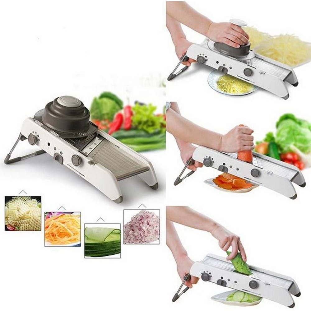 Fatiador Mandoline 7 Em 1 - Aço Inox - Para Legumes E Verduras