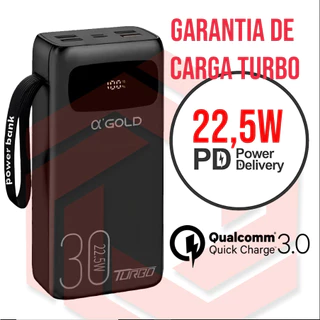 Carregador portatil turbo Power bank 30.000 Dual PD QC3.0