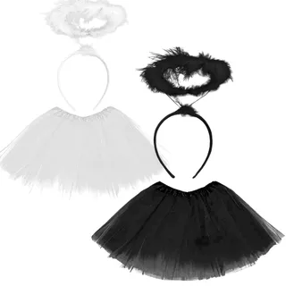 Fantasia Tiara Anjo Aureola Arco Completa Adulto Infantil- Festa Fantasia Carnaval Cosplay Halloween