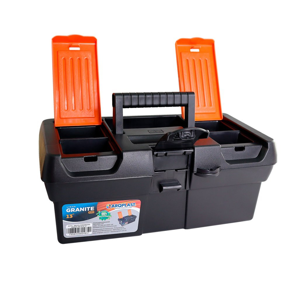Maleta de ferramentas grande Granite Pro Alta 13 vazia Super Resistente Arqplast ou Maleta Combat