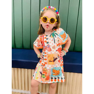 Vestido Tropical Moda Menina Verão Cores