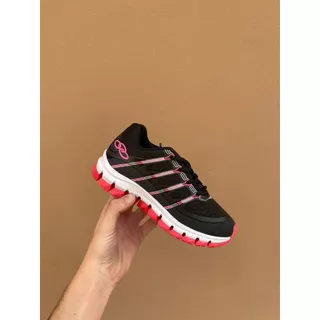 Tênis Esportivo Feminino Preto Ideal Para Academia Corrida Caminhada - Calçado Confortável e Resistente - Envio Rápido