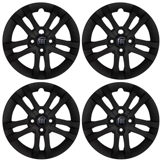 Jogo 4 Calotas Fiat Argo Cronos 2018 2019 2020 2021 2022 Aro 14 Preto Fosco
