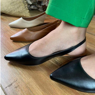 Sapatilha Rasteira Sandalia Bico Fino Slingback Feminina Sapato Dia a Dia Social Confortavel