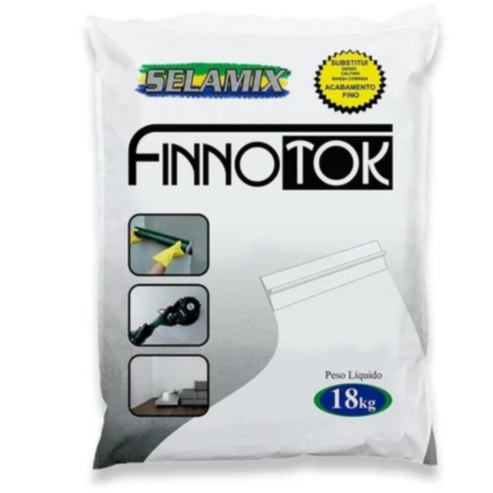 Massa Fino Toque - Finnotok 18Kg Ou 5Kg Branco Selamix Acabamento