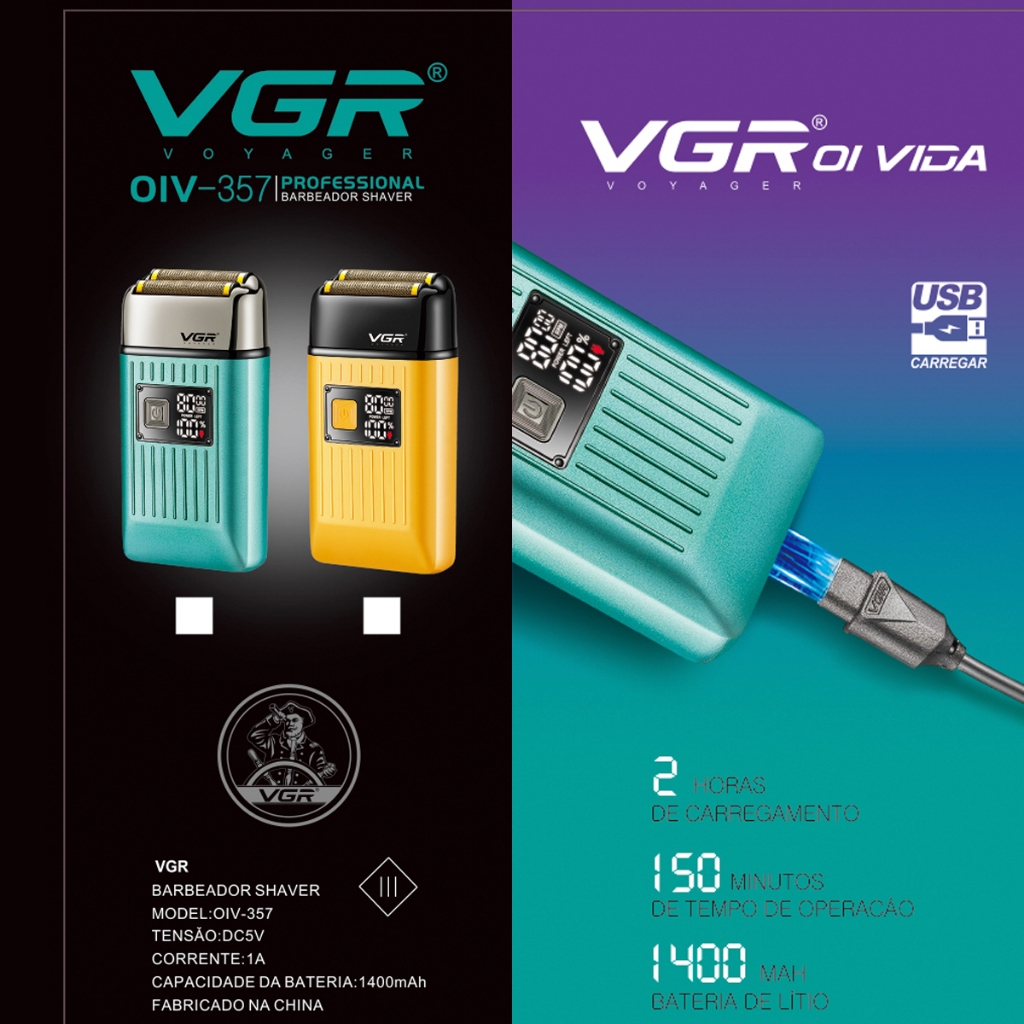 Barbeador Shaver Profissional VGR OI VIDA OIV-357 7.500 RPM Barbeador Shaver Profissional VGR OI VIDA OIV-357 7.500 RPM