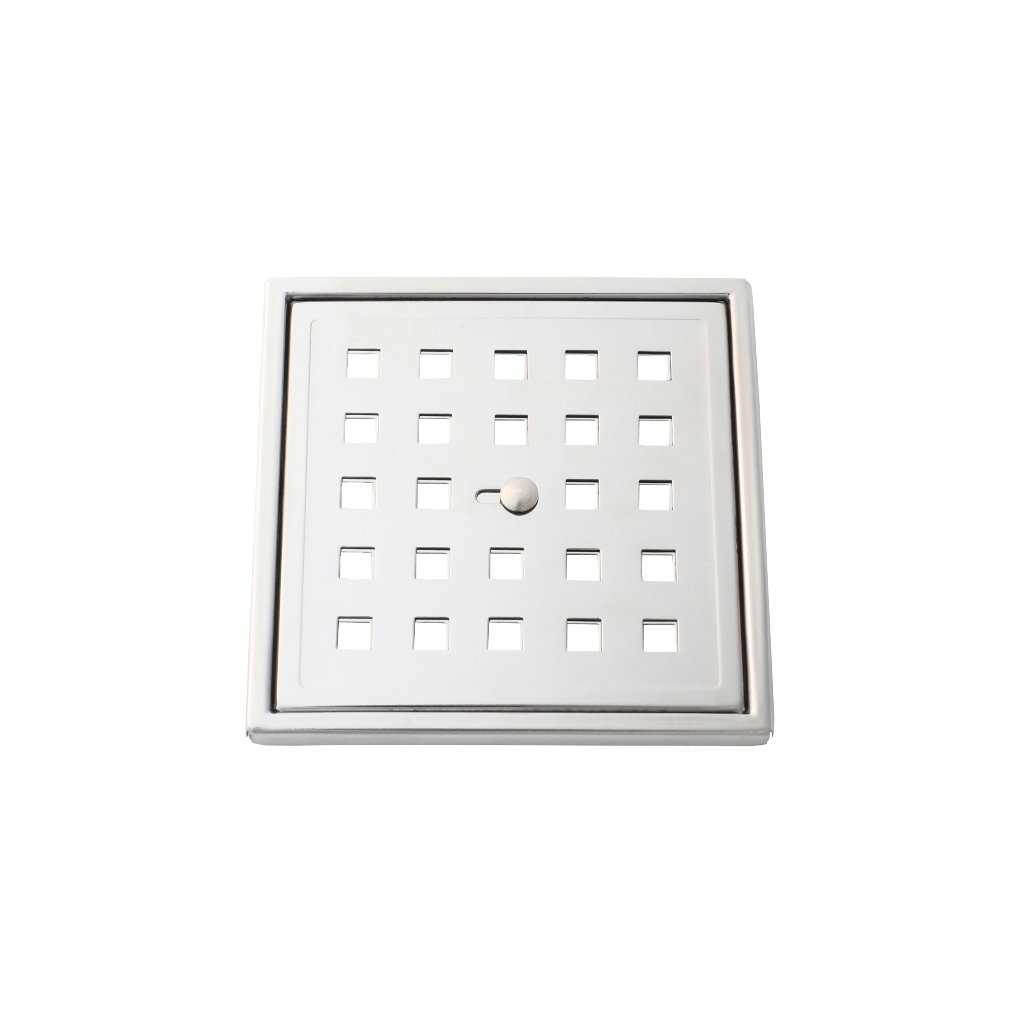 Grelha Ralo Click Aço Inox 10x10 Inteligente Banheiro Quadrado Cromado