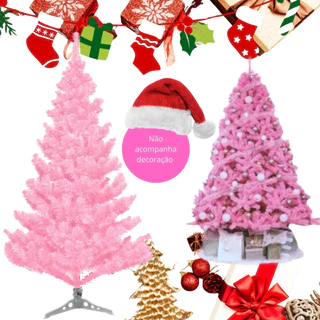 Árvore Natal Cor Rosa 150cm 220 Galhos Grande Pinheiro Natalino Branco