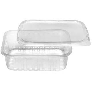 Pote Marmita Fit Plástica Retangular Descartável 500ml Com 48 Unidades BPA Free