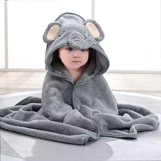 Toalha de banho infantil felpuda com capuz de bichinho em Oferta na Shopee