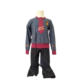 Fantasia Harry Potter com Gravata e varinha 100% ALGODÃO