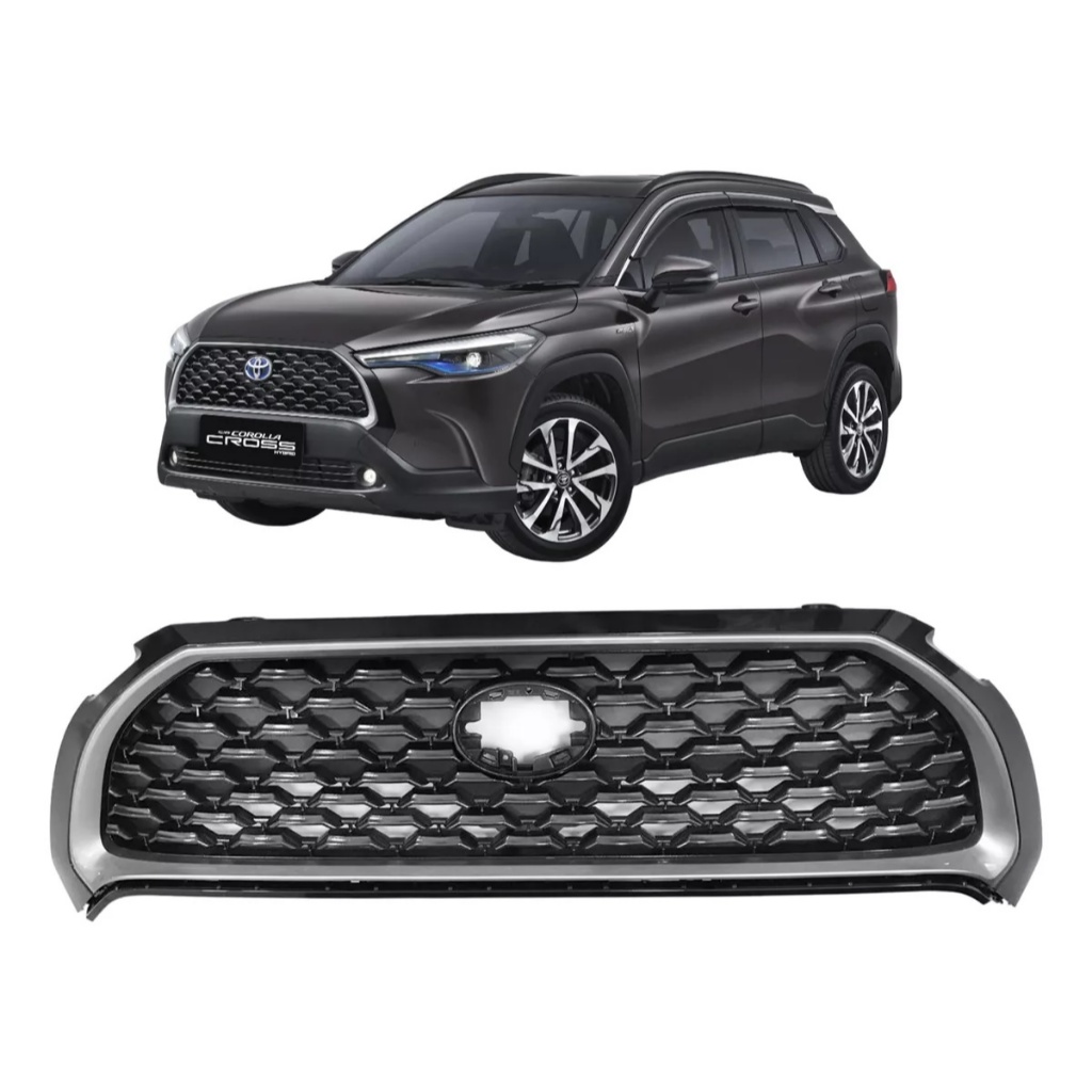 Grade Radiador Dianteira Corolla Cross 21 22 23 24 Black Piano Com