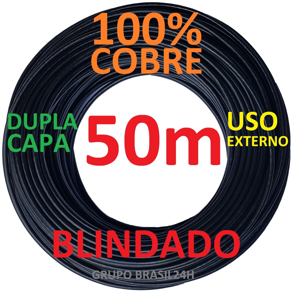 Cabo Rede Cat5e 50m Connect Cobre Ftp Externo Dupla Capa Blindado