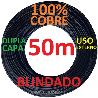 Cabo Rede Cat5e 50m Connect Cobre Ftp Externo Dupla Capa Blindado