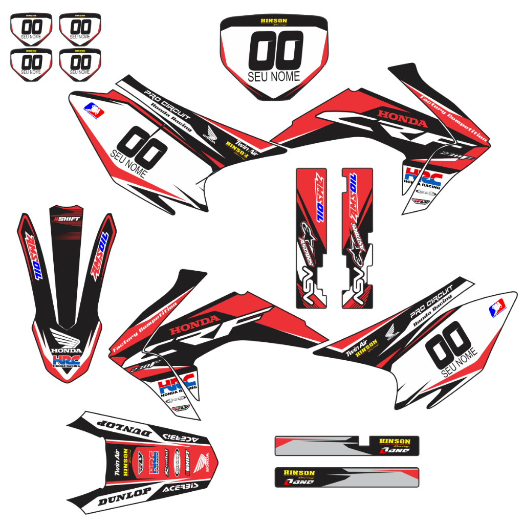 Kit gráfico crf230 Biker Elite Next Action My23 Amx F21 F25 0,20mm modelo 41 ao 60
