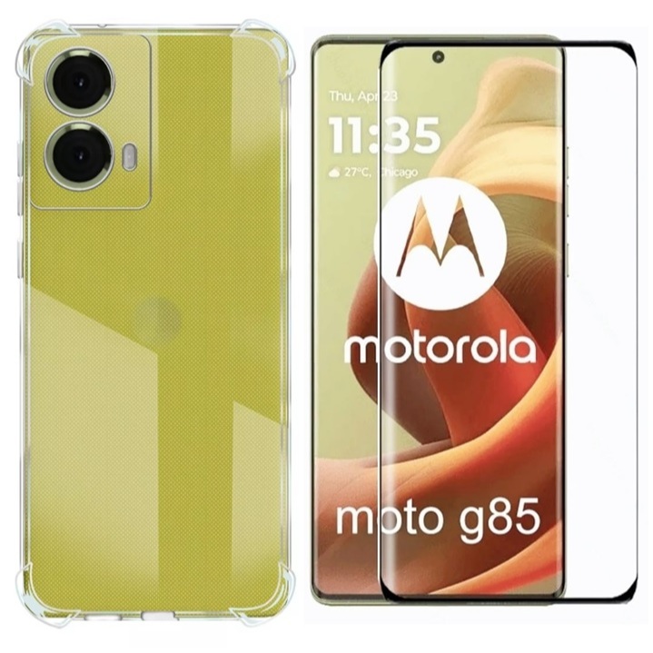 Capa Capinha Anti Impacto + Película 9D Para o Celular Motorola Moto G85