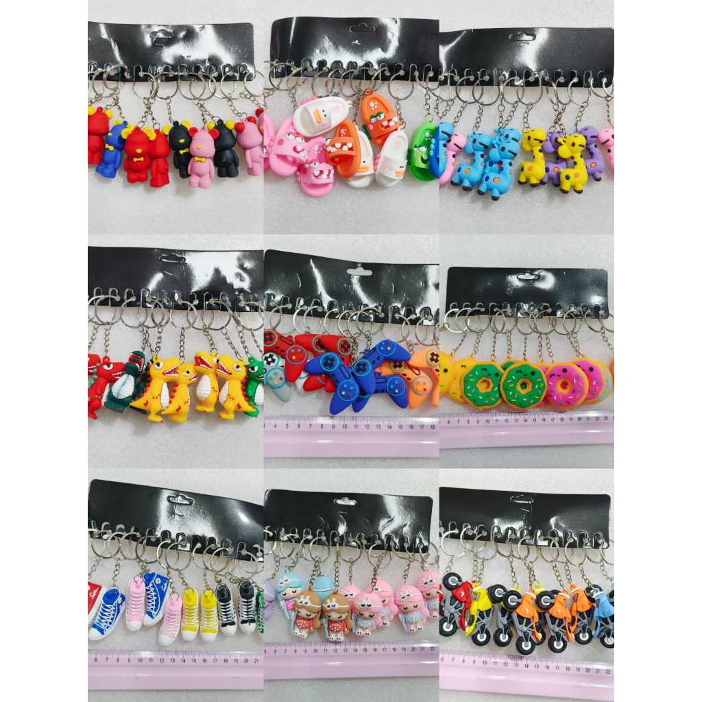 CHAVEIRO PACOTE COM 12 KIT ATACADO REVENDA EMBORRACHADO MUITOS MODELOS