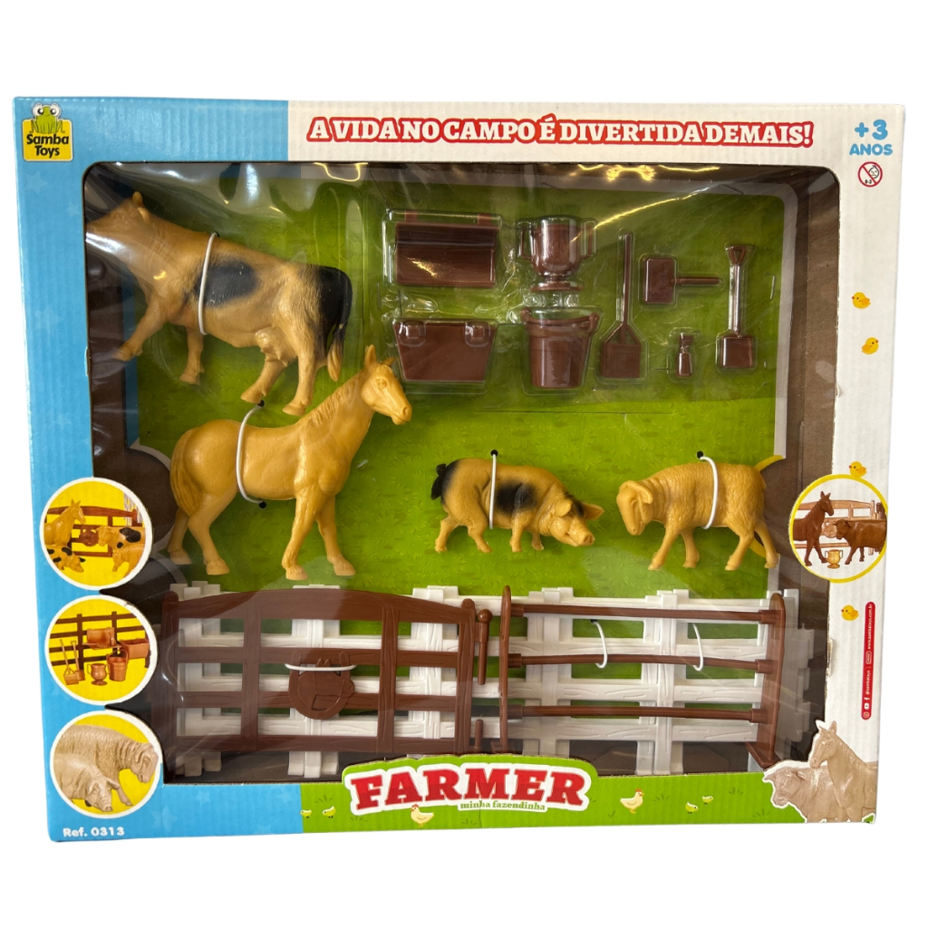 Fazenda Completa Farmer 0313 Animais Brinquedo Infantil Educativo Dia ...