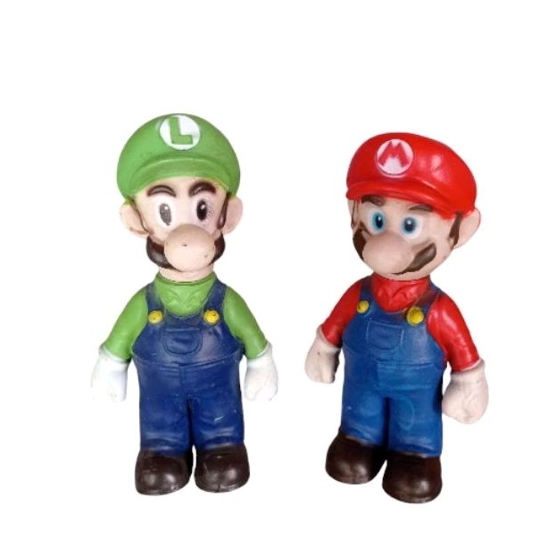 Boneco super Mario Luigi emborrachado pequeno miniatura brinquedo em Oferta na Shopee