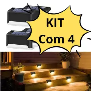 KIT COM 4 Balizador LED de LUZ QUENTE LED Carregamento Solar Para Área Externa Coisas Diferentes para Casa MT078 (4)
