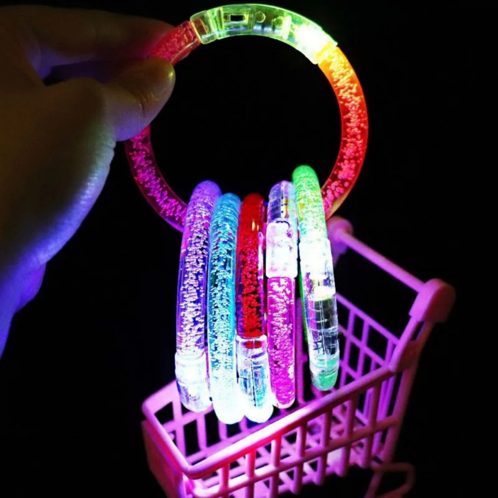 Kit 10/15/20 Pulseira Led Neon Coloridas Festa Aniversário Rave Balada ...