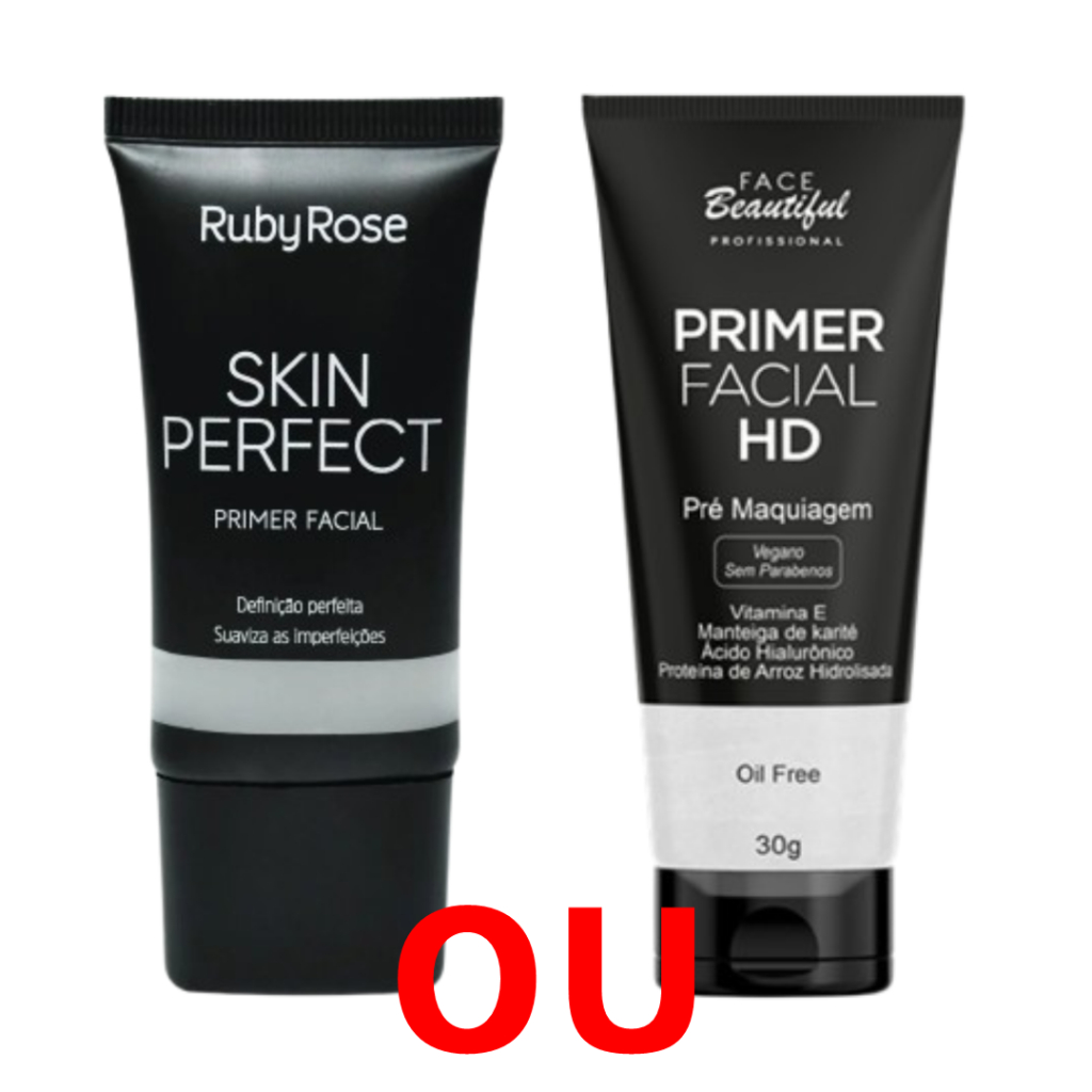 Kit ou Unidade Primer Skin Perfect Ruby Rose ou Primer HD Facebeautiful ...