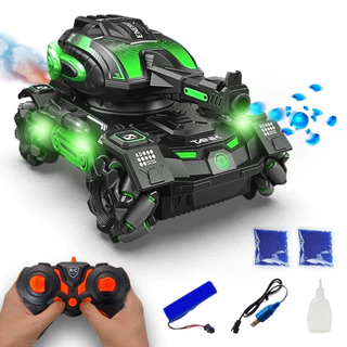 Tanque Atirador de Bolinhas Gel Controle Remoto Elétrico Carrinho Lançador Recarregável c/ Fumaça