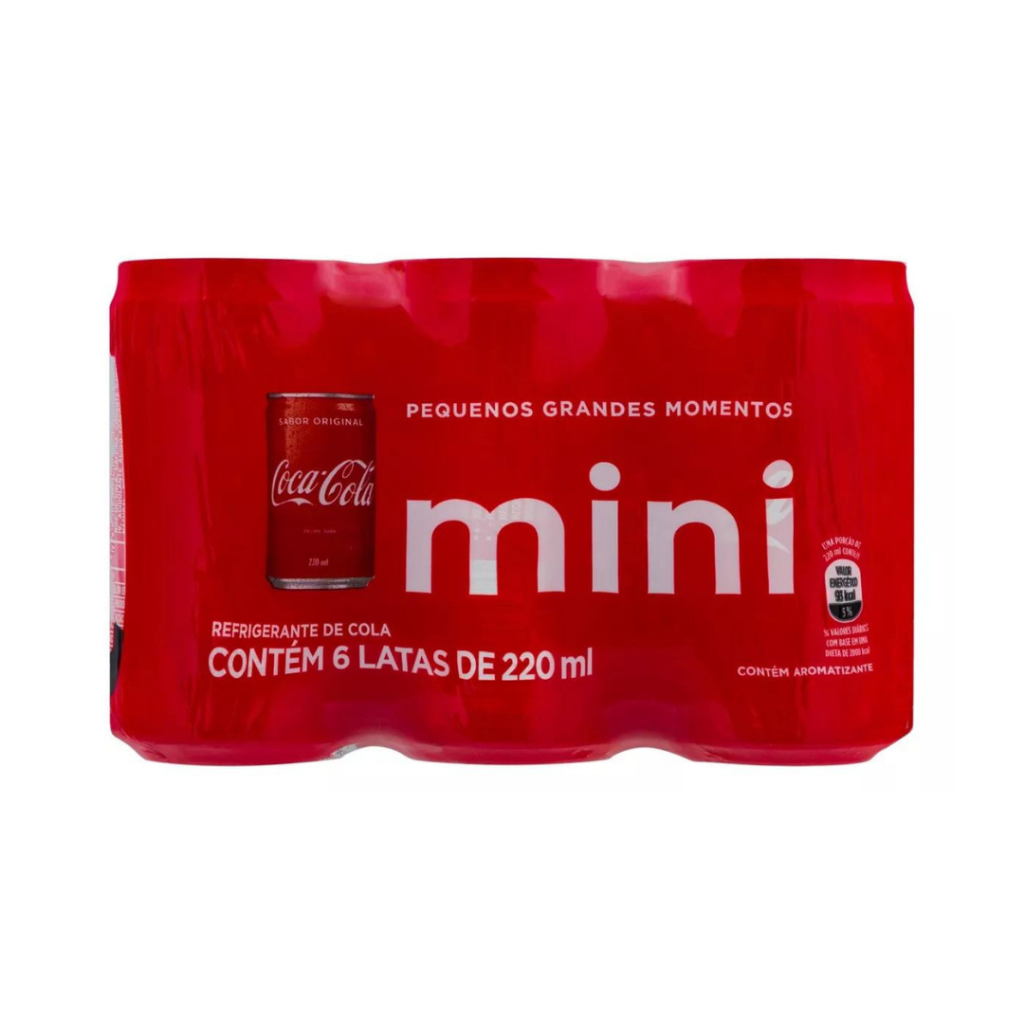 Pack Refrigerante Coca-cola Mini Lata 6 Unidades 220ml Cada