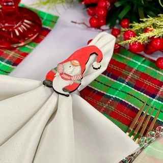 Porta Guardanapo Anel de Natal Natalino Papai Noel Gnomo Quebra Nozes 1 Unidade