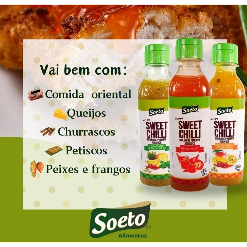 Molho de pimenta agridoce.Trio sweet chilli Soeto sabores