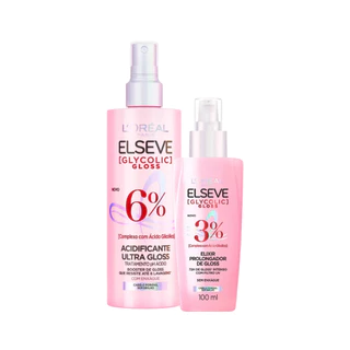 Kit L'Oréal Paris Elseve Acidificante Glycolic Gloss 200ML + Sérum Glycolic Gloss em Oferta na Shopee