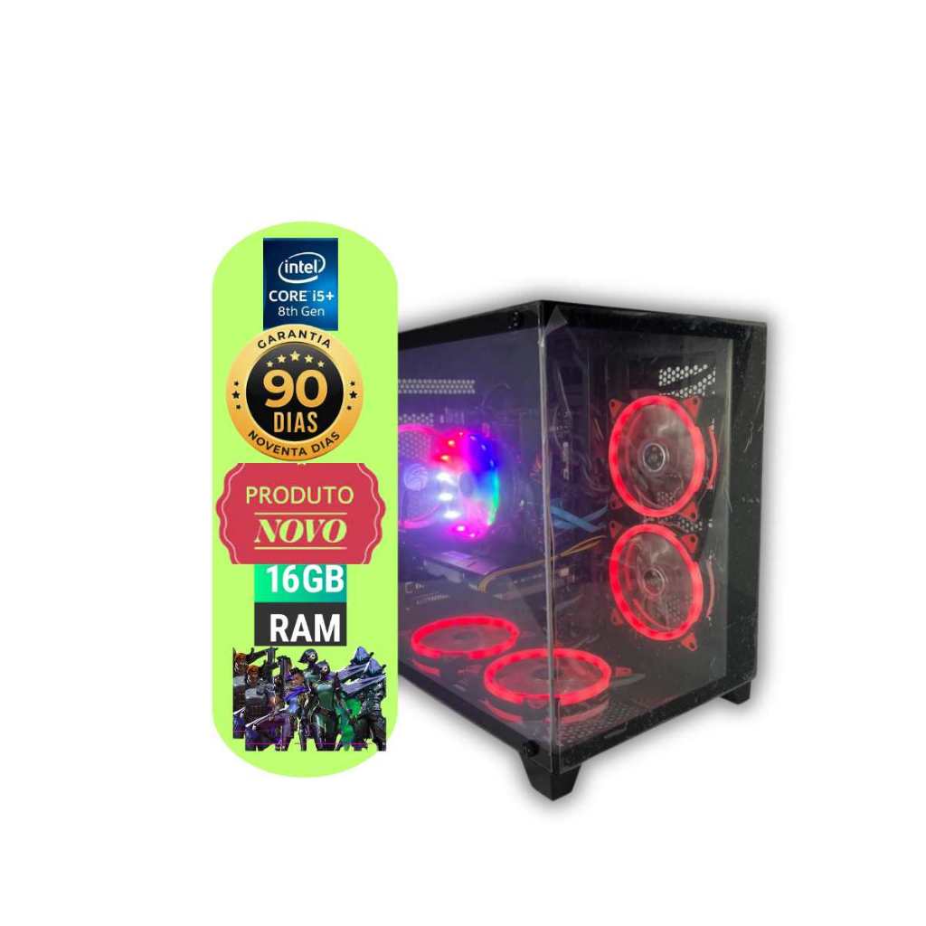 PC GAMER INTEL I5 8500 16GB SSD240 GB PLACA VÍDEO DDR5 RX580 8GB