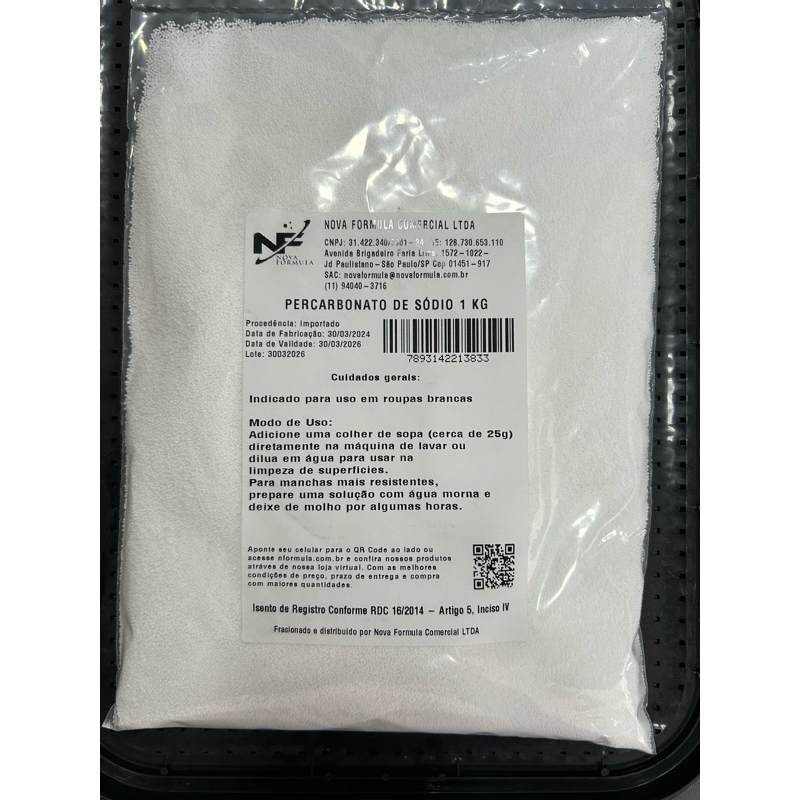 Percarbonato de Sódio 1kg - Alvejante para Roupas