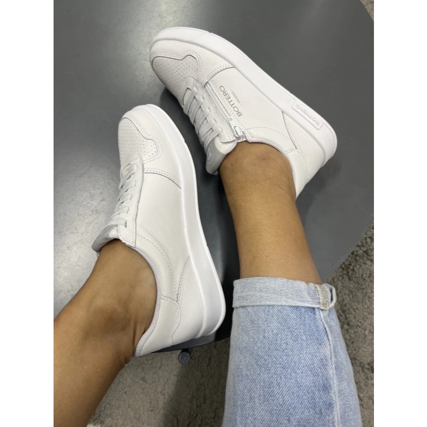 Couro Legítimo TÃªnis Bottero Branco TÊNIS FEMININO CASUAL COURO