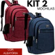 Kit 2 Mochilas Bolsa Viagem Resistente Coreana Masculina Feminina- Cor Aleatória
