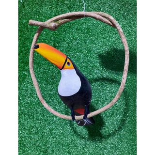 tucano e papagaio no cipó