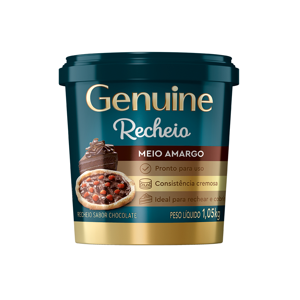 Recheio GENUINE Sabor Chocolate Meio Amargo 1,05kg | Shopee Brasil